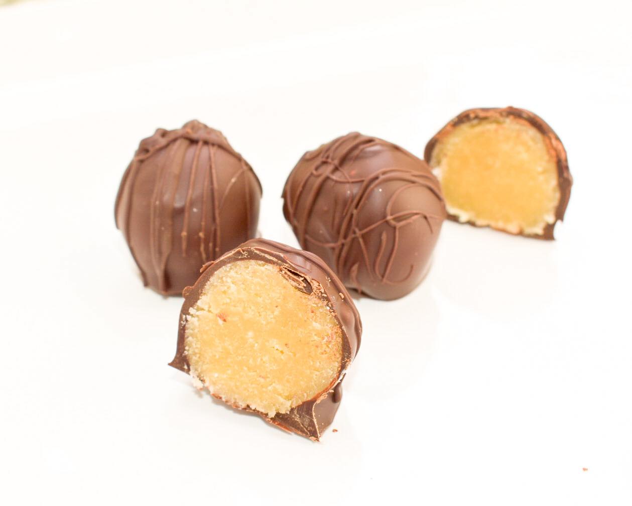 Chocolate Covered Marzipan Balls