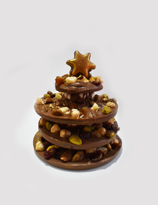 Stacked Fruit & Nut Christmas Tree